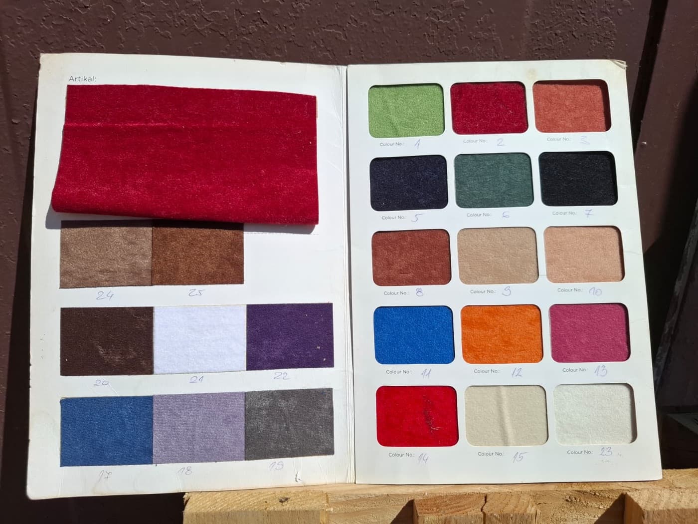 Karta boja — materijali za stranice kreveta